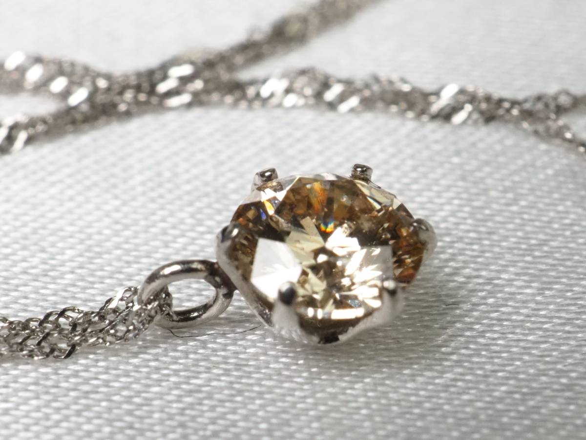 2501E】Pt900/Pt850プラチナ 天然ダイヤモンド 0.40ct/0.9g ネックレス 