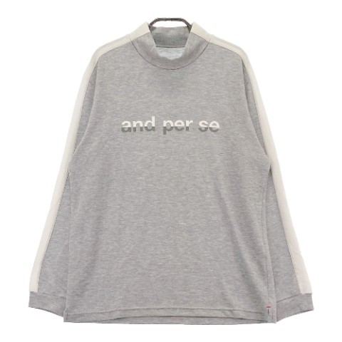 AND PER SE アンパスィ ハイネック 長袖Tシャツ グレー系 LL [240101088329] ゴルフウェア メンズ