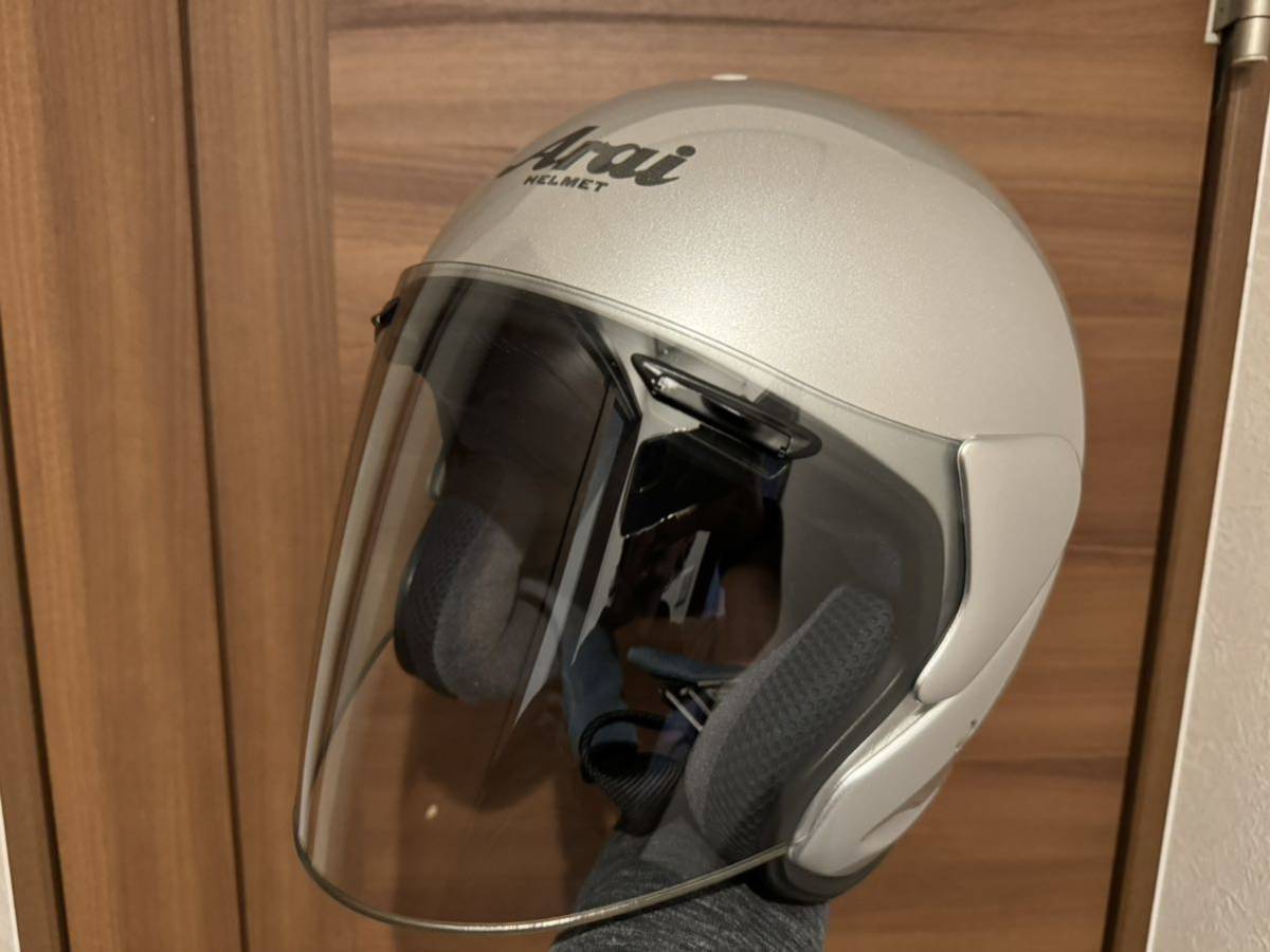 良品 Arai アライ SZ-α3 SZ-αⅢ シルバー ジェットヘルメット 57.58cm