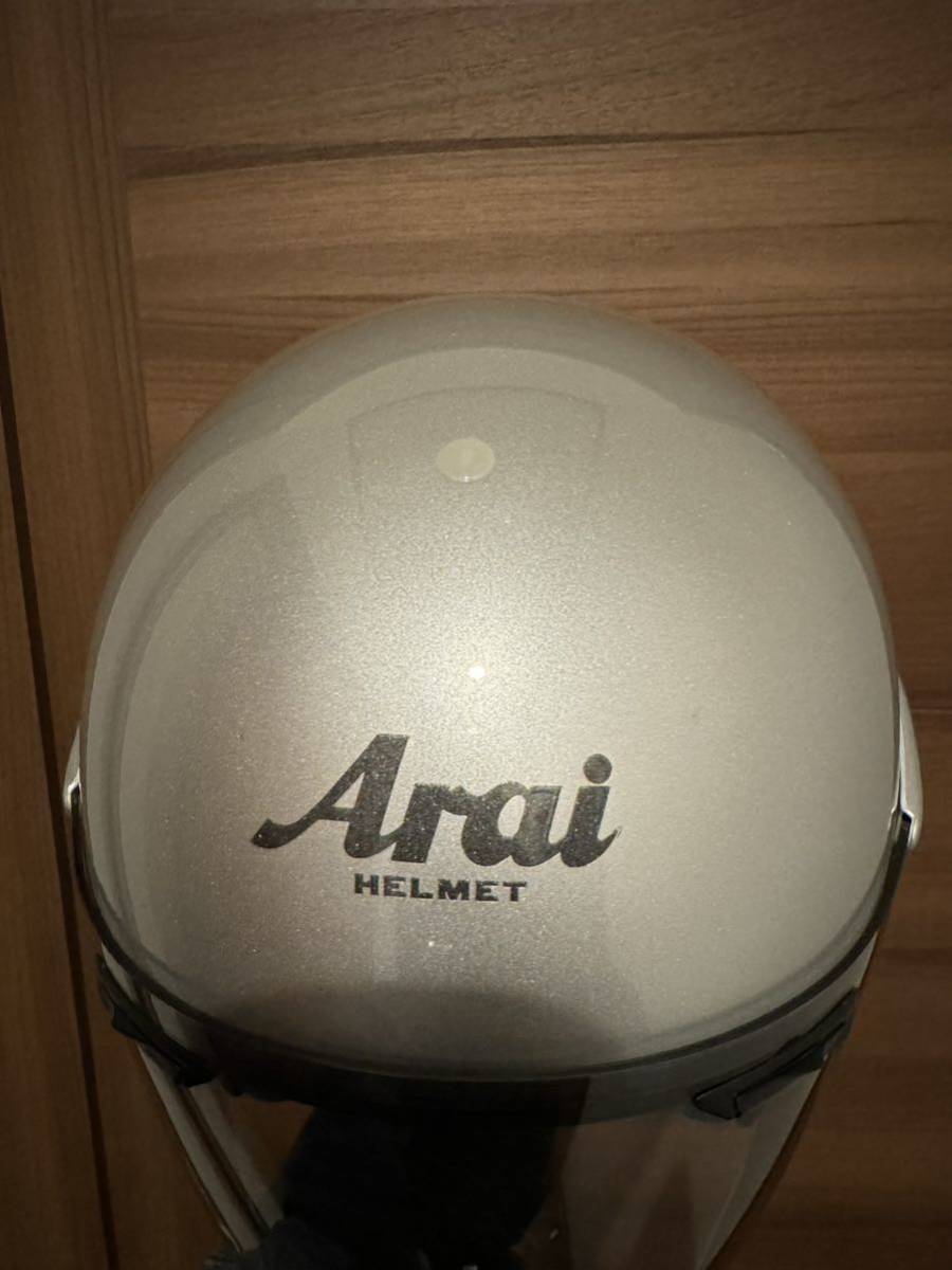 良品 Arai アライ SZ-α3 SZ-αⅢ シルバー ジェットヘルメット 57.58cm