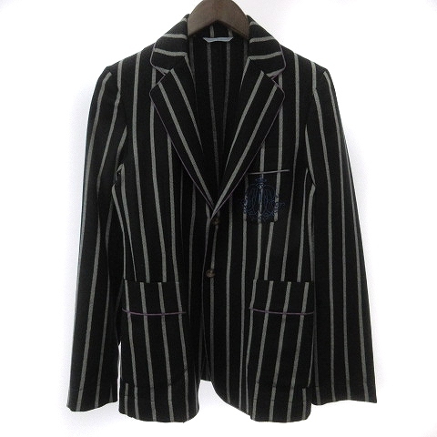 Vivienne Westwood ストライプ テーラードジャケット 紺 2 ヴィヴィアンウエストウッド Vivienne Westwood テーラード ジャケット