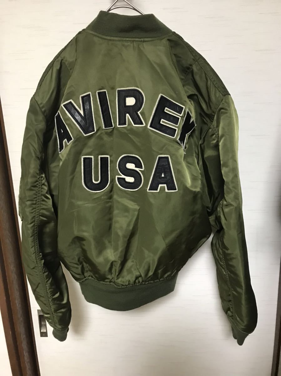 【美品】AVIREX/アヴィレックス/MA-1 COMMERCIAL LOGO/フライトジャケット/ミリタリージャケットM 緑系　グリーン