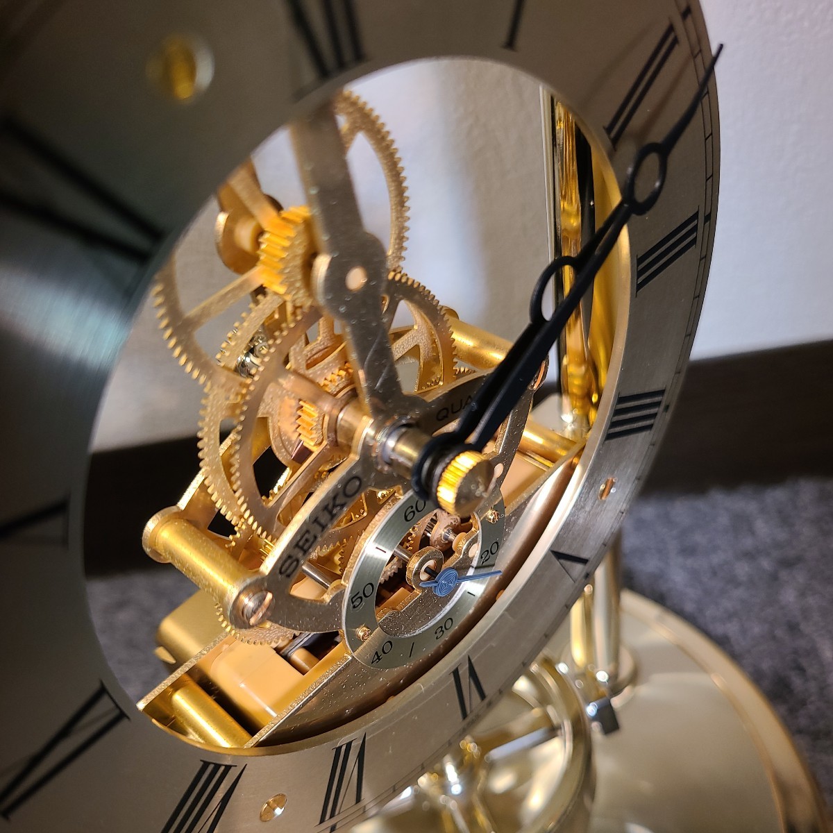 日本製☆当時の品物☆通電確認済み☆ガラスドーム 時計 アンティーク 