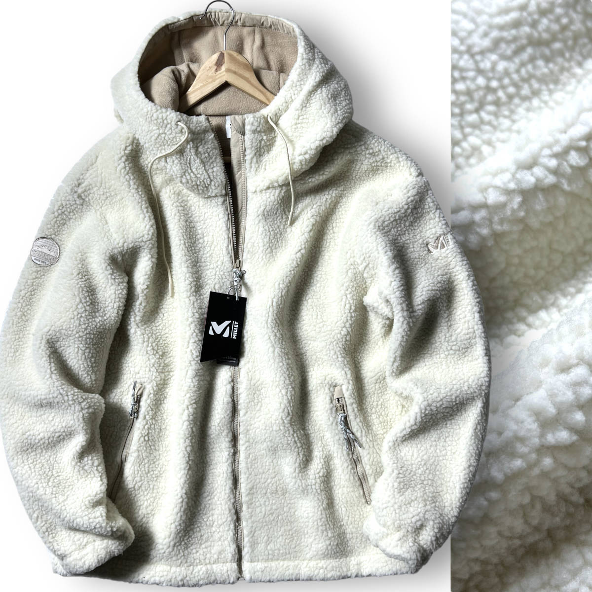 新品 MILLET ミレー 日本未発売モデル 防寒 保温 ボアフリース フーデッドジャケット ブルゾン アウトドアウェア L メンズ 秋冬 ◆B1903o