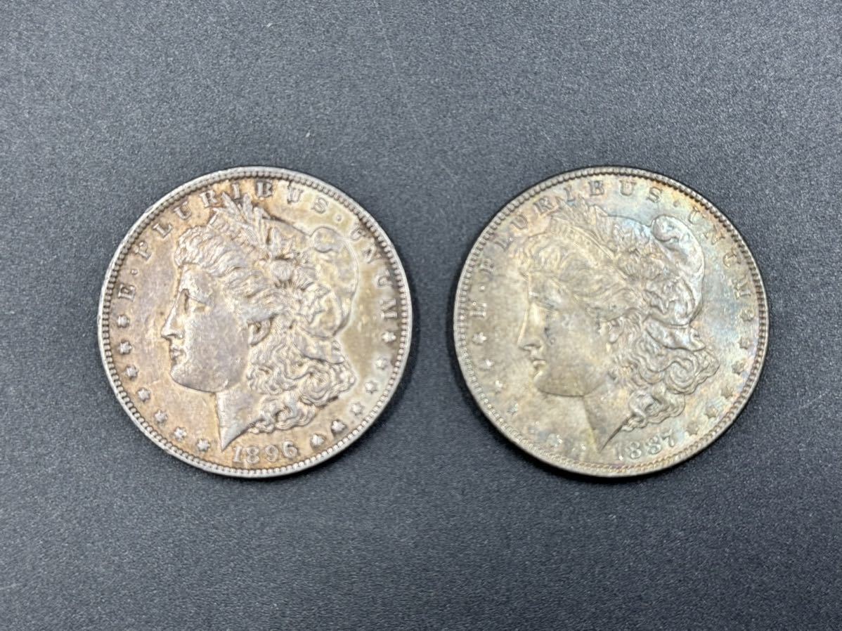 Half &amp; - 1円スタート 31-14 1887年 1896年 アメリカ モルガン 1ドル銀貨まとめ 硬貨 外貨 アンティークコイン