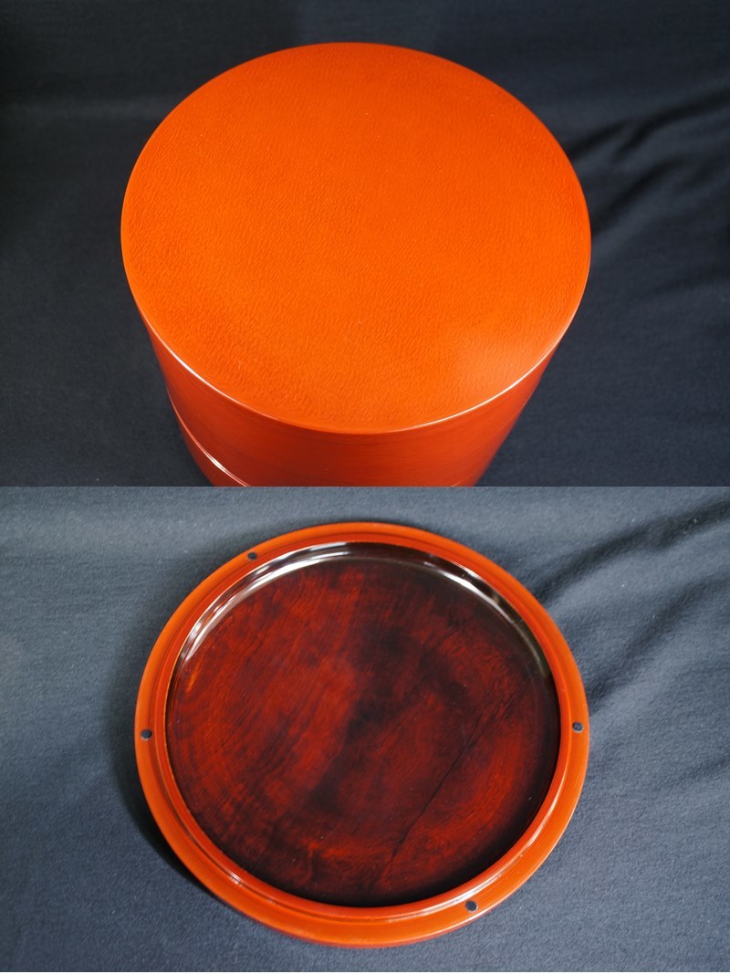 美品重箱 後藤塗 讃岐 漆器 丸重 三重 木製 くりぬき3段 香川漆器＞21cm三段丸重箱 後藤塗【1620846】 - 香川県｜ふるさと