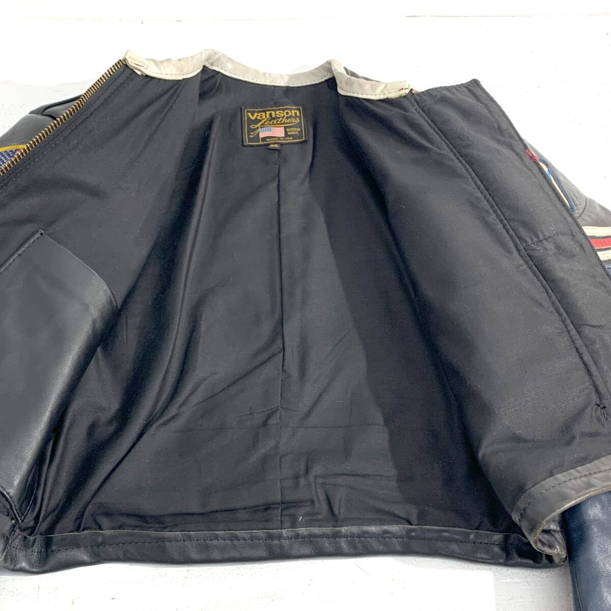 中古/100】VANSON ライダースジャケット 36 シングルワンスター
