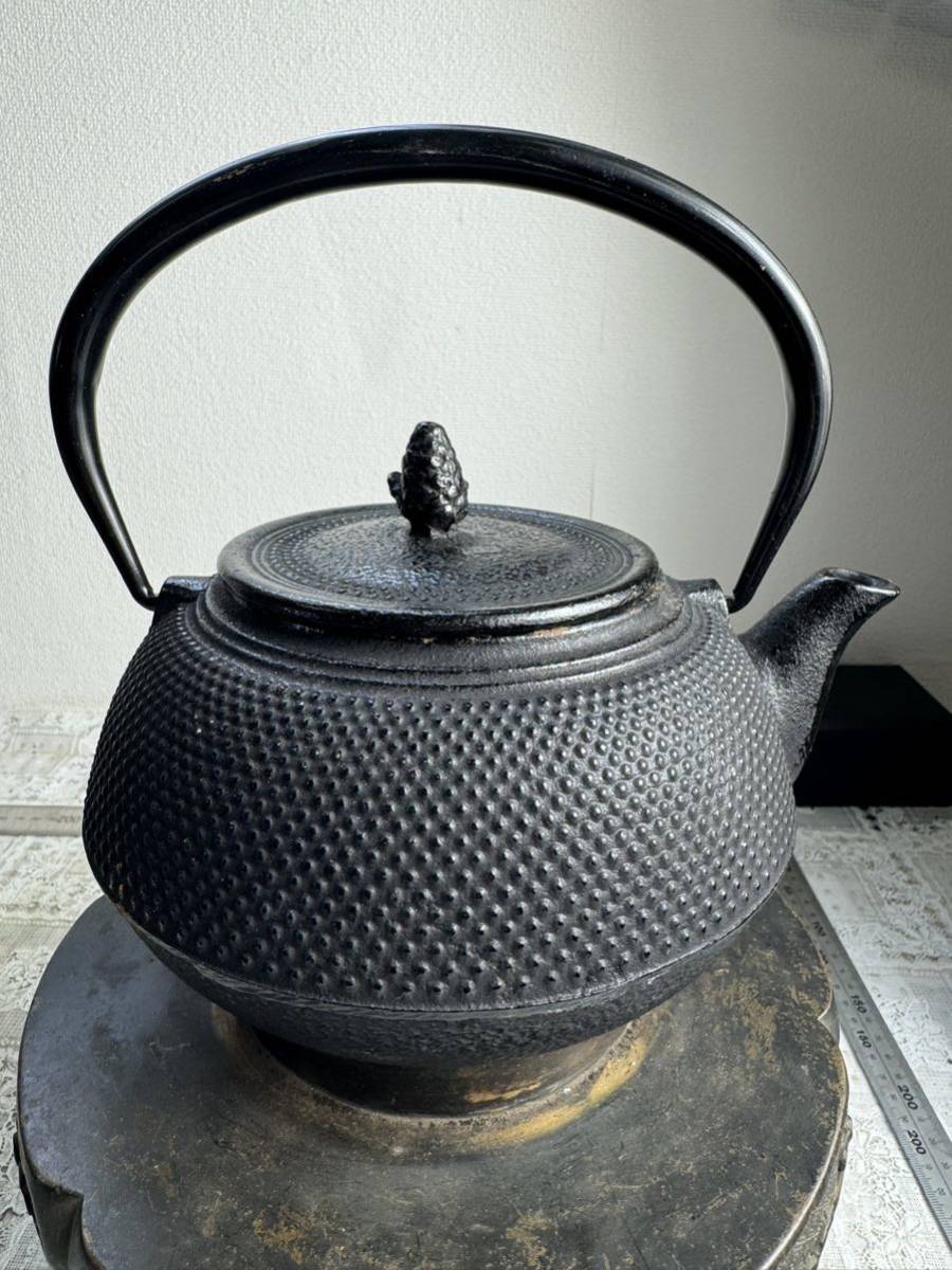 鉄瓶 南部鉄器 南部 盛栄堂 在銘 現状未使用長期保管品 中古 茶道具