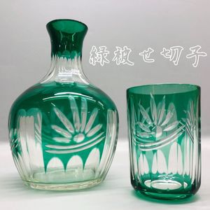 切子 市松模様のデキャンタ 水差し / まずく 花瓶 昭和レトロ