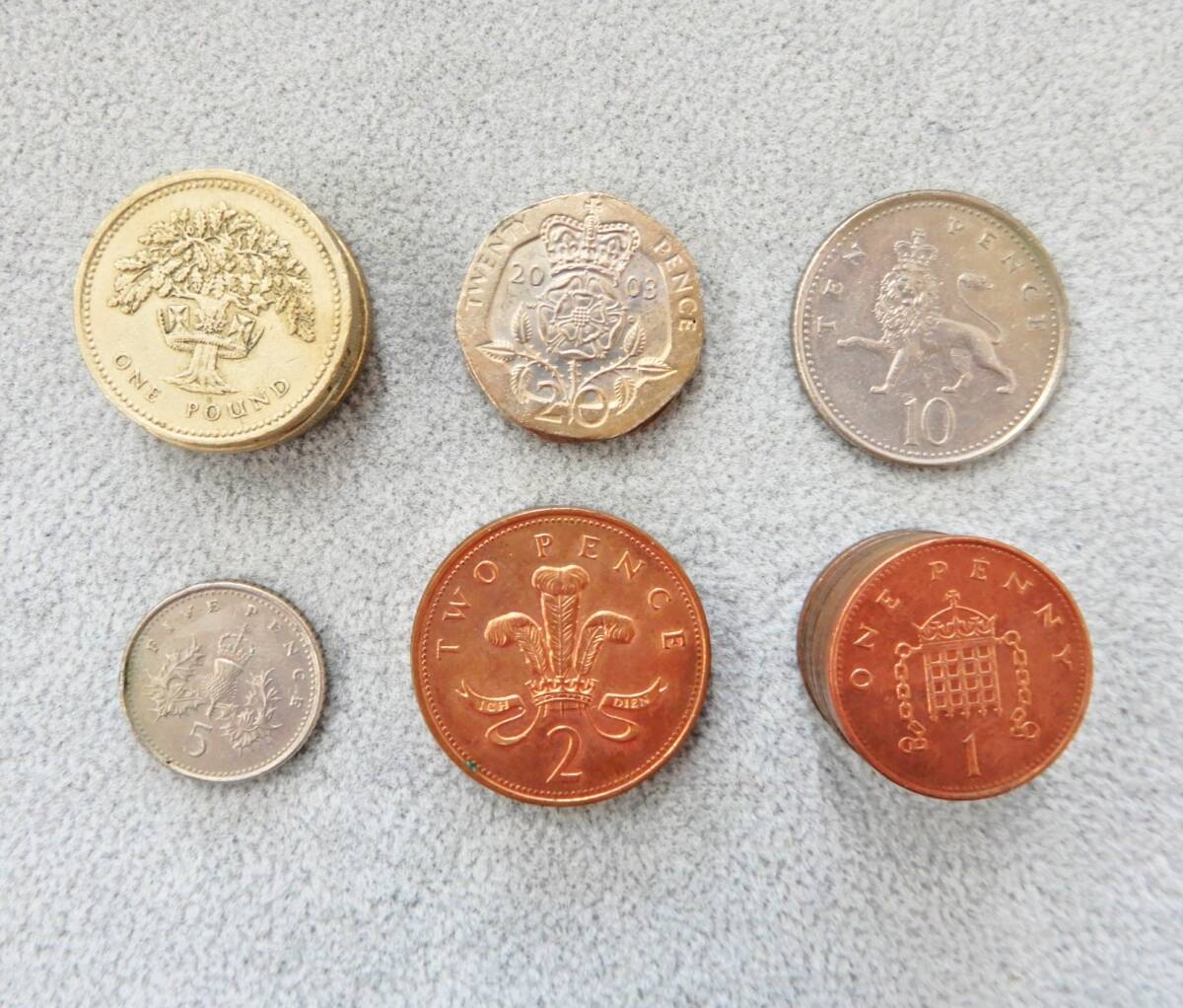 1円～】 イギリスポンド硬貨 1ポンド×3枚 20ペンス×2枚 10ペンス×1枚 5