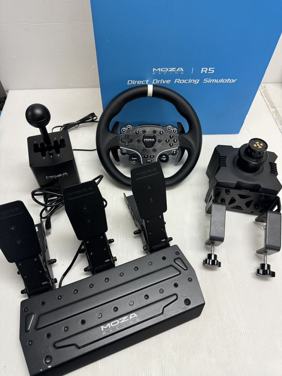 MOZA R5 racing simulator Bundle ダイレクトドライブ ハンコン 3ペダル バンドル シフター セット(テレビ ...
