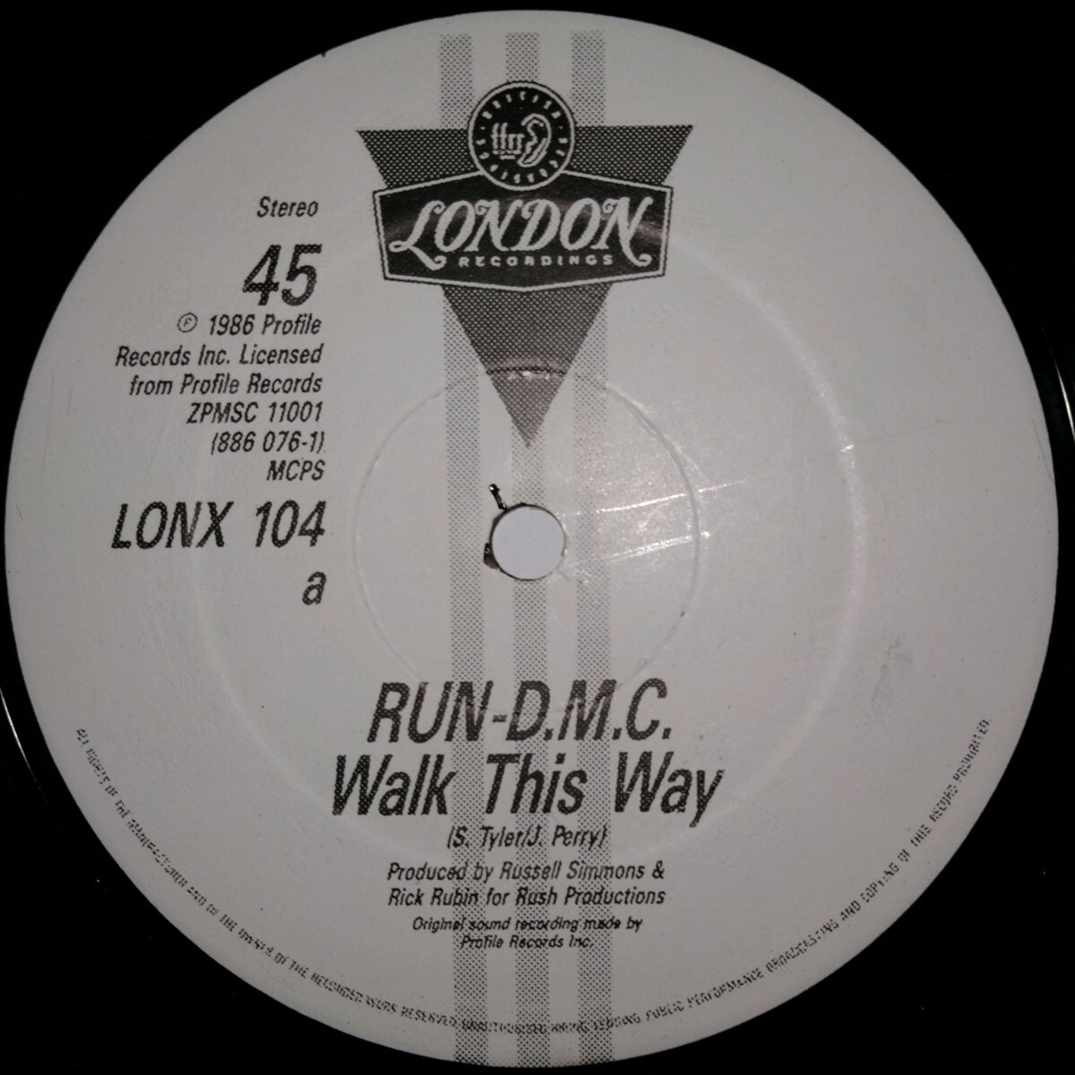 12インチ RUN DMC WALK THIS WAY AEROSMITH UK盤 Def Jam Rick Rubin L.L. Cool ...