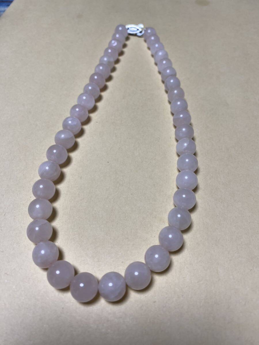 天然石 粉色ネックレス_1