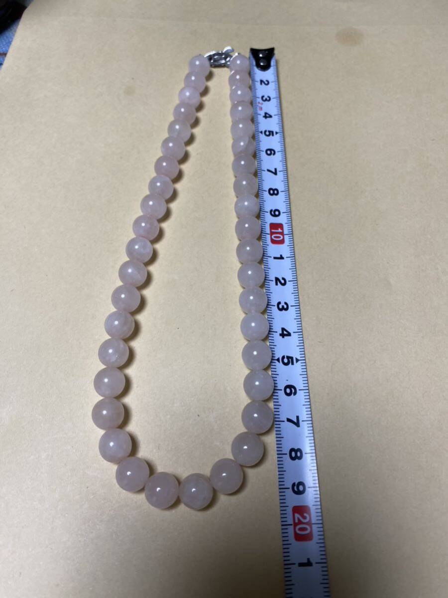 天然石 粉色ネックレス_8