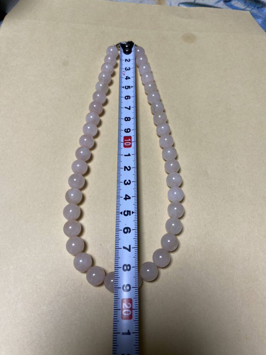 天然石 粉色ネックレス_9