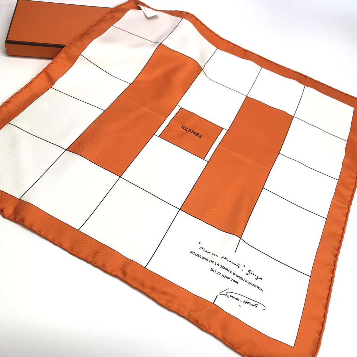 ☆未使用／超希少／箱・タグ付☆HERMES エルメス カレ45 GINZA2001