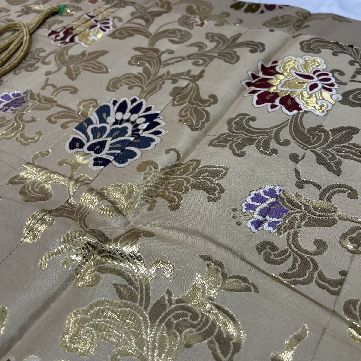 美品 曹洞宗 【金襴九条袈裟】【金襴座具】【金襴帽子】合用 禅 正絹
