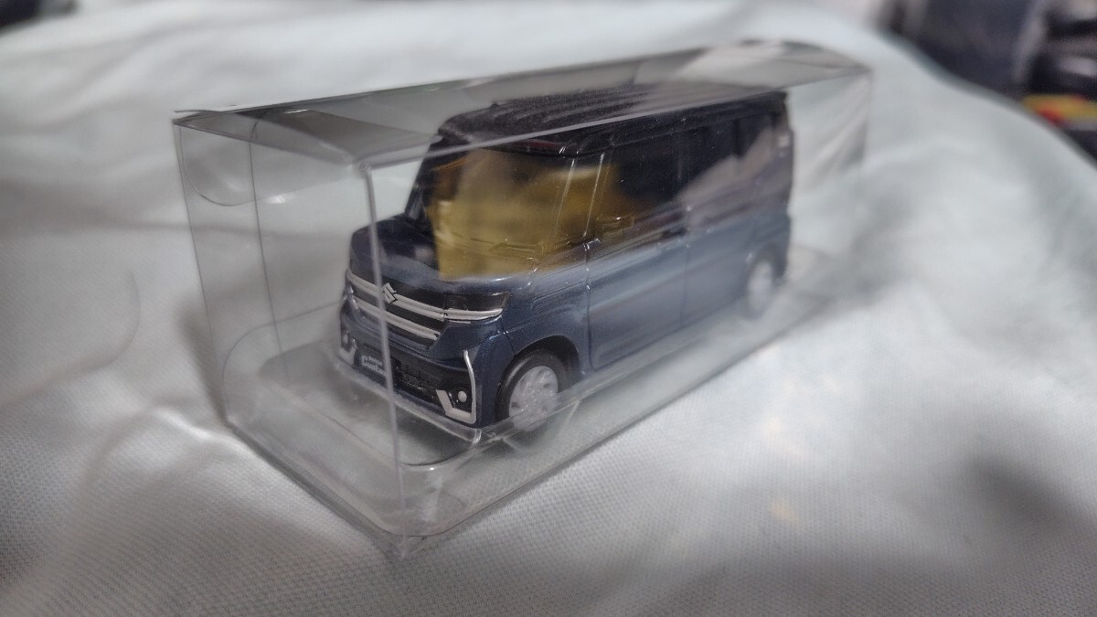 スズキ 新型 スペーシアカスタム プルバックカー ミニカー 非売品 インディゴブルーメタリック ブラック2トーンルーフ_2