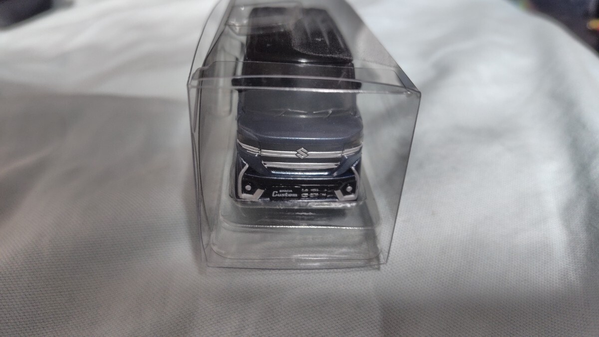スズキ 新型 スペーシアカスタム プルバックカー ミニカー 非売品 インディゴブルーメタリック ブラック2トーンルーフ_3