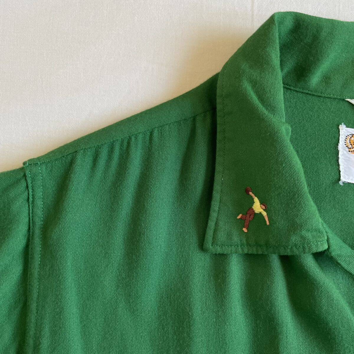 50s King Louie レーヨン オープンカラー L ボーリングシャツ チェーン