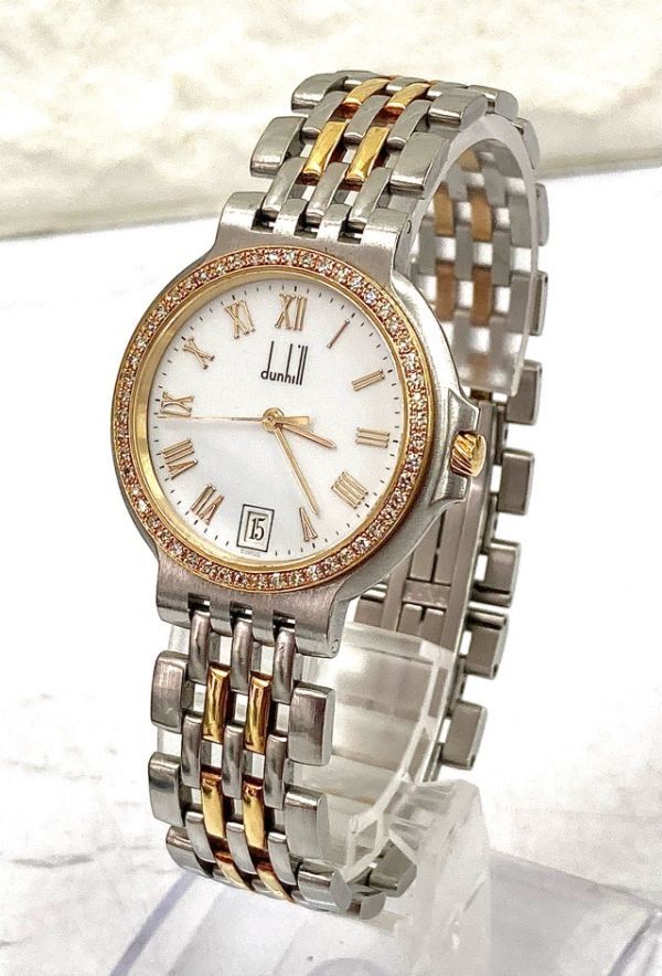 Dunhill ダンヒル エリート メンズ クォーツ 腕時計 コンビベルト