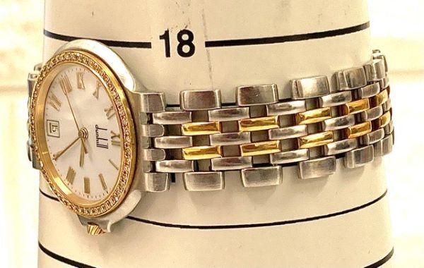 Dunhill ダンヒル エリート メンズ クォーツ 腕時計 コンビベルト