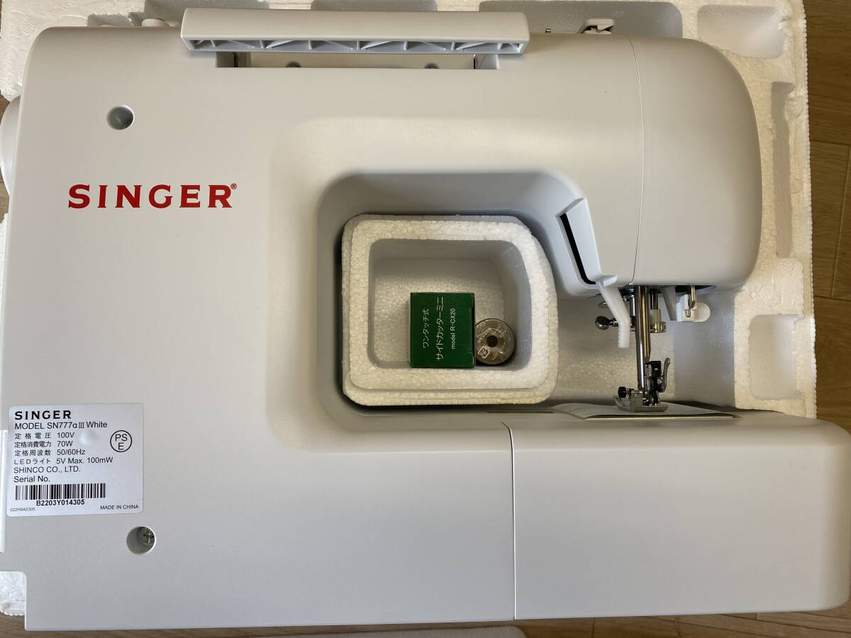 未使用品】SINGER SN777aⅢ コンピューターミシン ホワイト 白(本体 