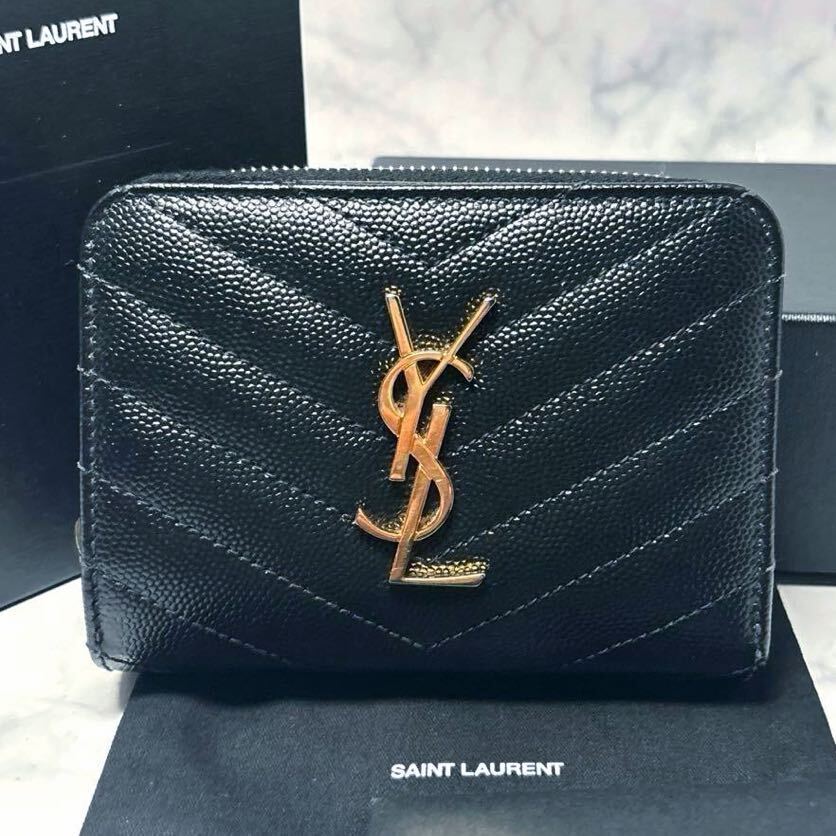 極美品☆付属品完備】サンローラン saint laurent 二つ折り財布