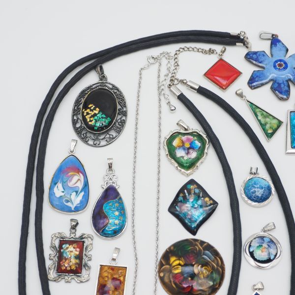 (SBA0604) 1円 七宝 アクセサリー 大量セット ネックレス ペンダントトップ イヤリング 指輪 等 まとめて_4