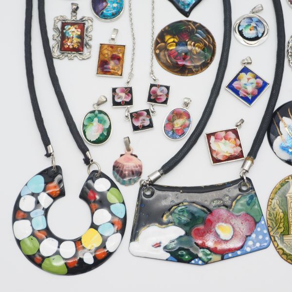 (SBA0604) 1円 七宝 アクセサリー 大量セット ネックレス ペンダントトップ イヤリング 指輪 等 まとめて_5