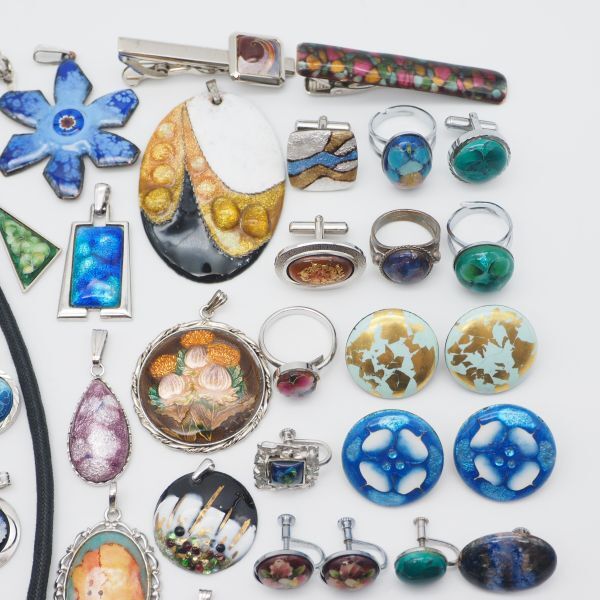 (SBA0604) 1円 七宝 アクセサリー 大量セット ネックレス ペンダントトップ イヤリング 指輪 等 まとめて_8