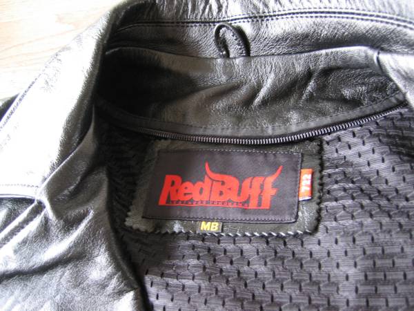 Red Buffレザージャケット 3L 本革 黒 ライナー付 キルティング 短丈