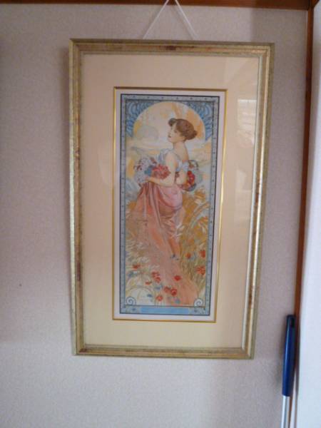 アルフォンスミュシャ★『夏』　リトグラフ ★エンボスあり