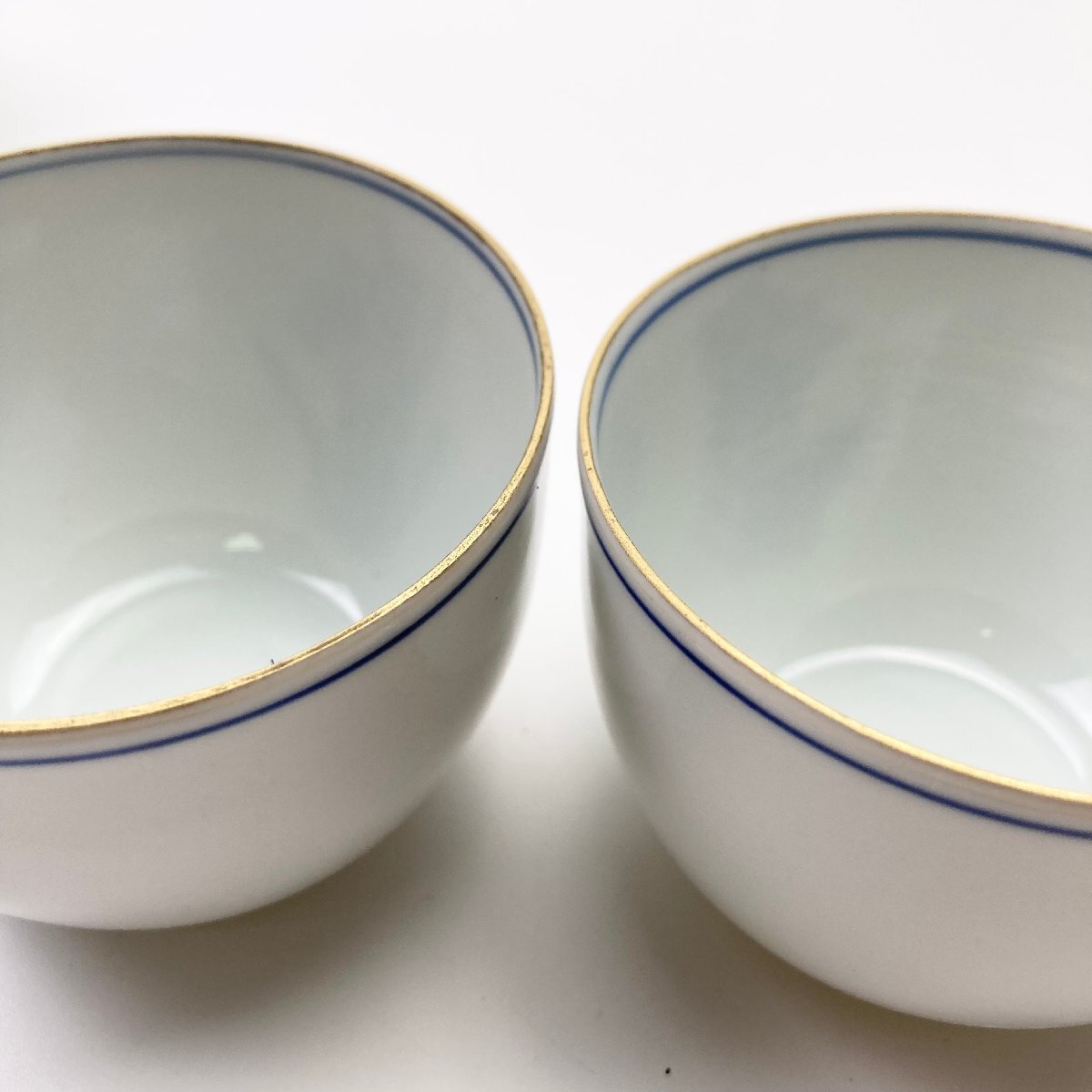 rm) 平安瑞光 清水焼 染付 五草花 湯呑揃 湯呑み 五客 白磁 茶器 茶盃