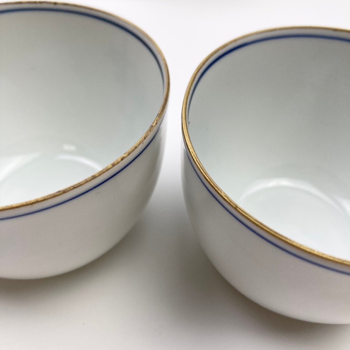 rm) 平安瑞光 清水焼 染付 五草花 湯呑揃 湯呑み 五客 白磁 茶器 茶盃