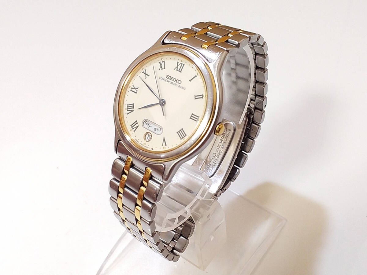 新品電池】SEIKO コンテンポラリーベーシック 5H23-6B90 ローマン 