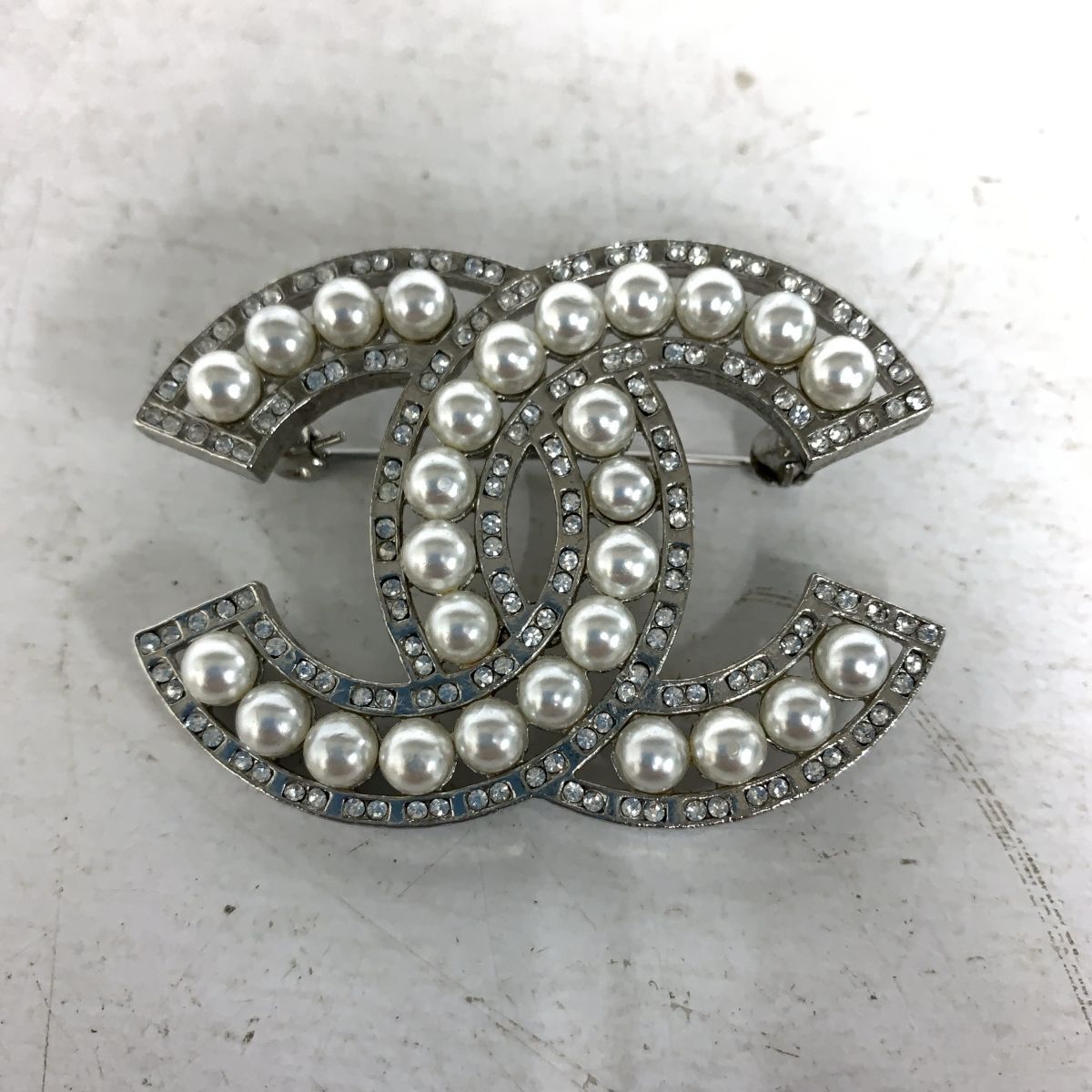 CHANEL シャネル ココマーク ラインストーン ピンブローチ ピンバッチ