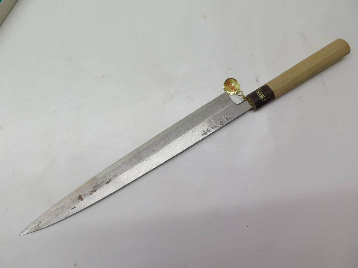 柳刃包丁 21cm 東京すみだ川　新品未使用　ビンテージ　自宅長期保管美品 ◎未使用？ 長期保管品 東光弘 刺身包丁 柳刃包丁 全長約45㎝ 刃長約31