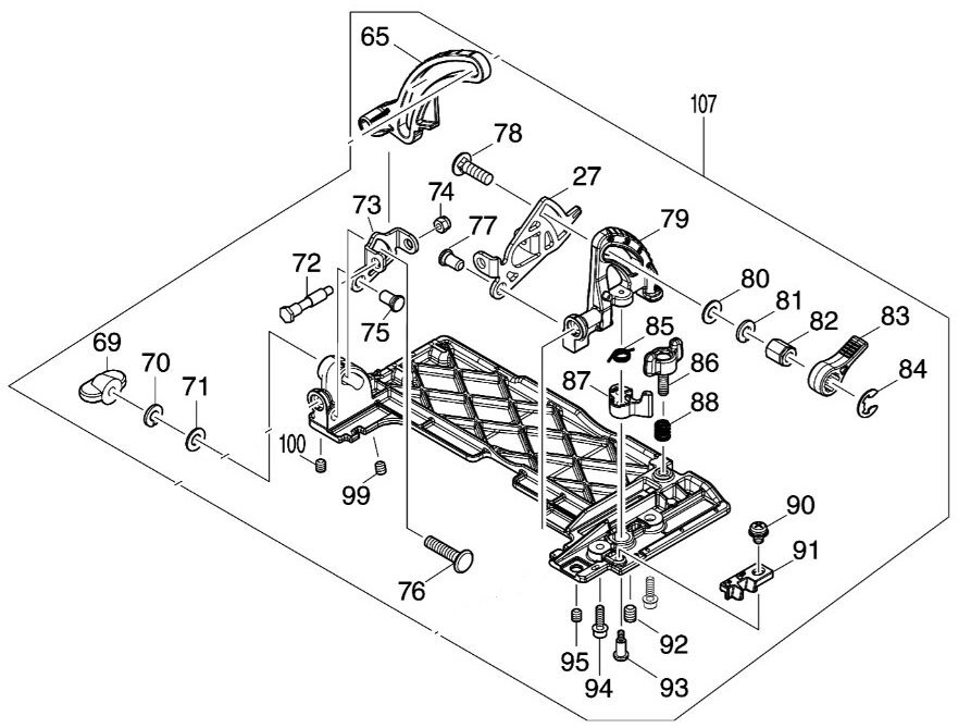 マキタ makita 18V 125㎜ 充電式マルノコ HS474DZ 用 ベース アッセンブリ 136471-6 丸のこ 丸鋸 部品 修理 パーツ 大工 建築 造作 大工_1