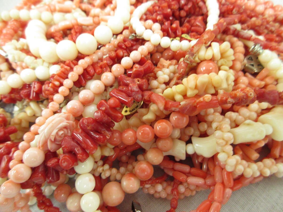 【Z4】★60サイズ 珊瑚 サンゴ さんご コーラル など ネックレス 約1.2kg アクセサリー 大量 まとめ売り まとめ TIA_6