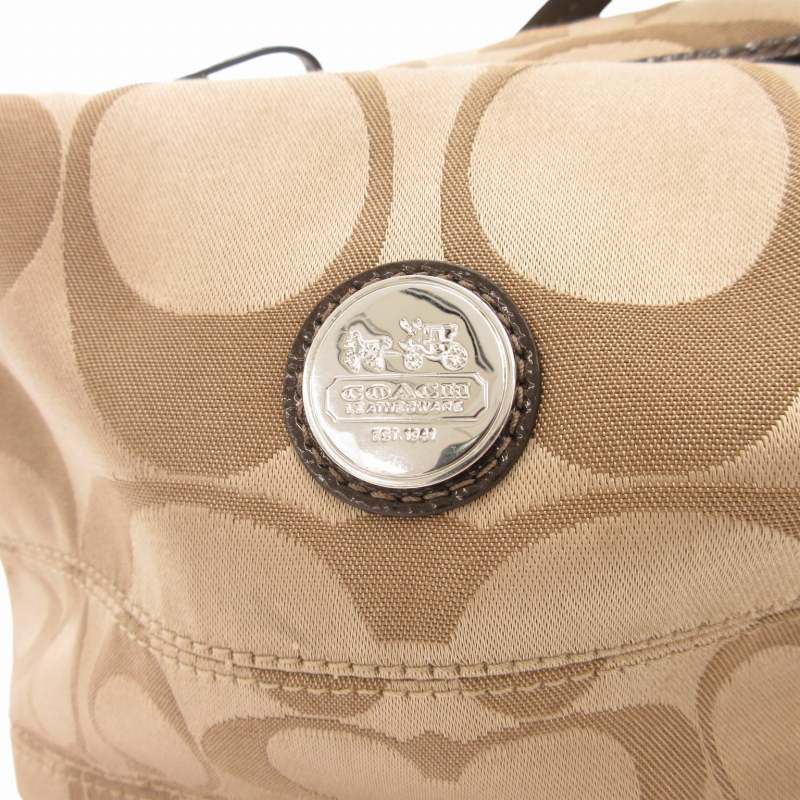 コーチ COACH シグネチャー ポーチ ワンショルダーミニバッグ シルバー 