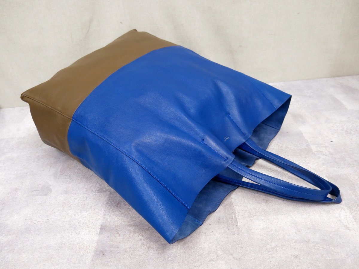 ○超美品○CELINE セリーヌ○ホリゾンタルカバ○バイカラー○カーフ