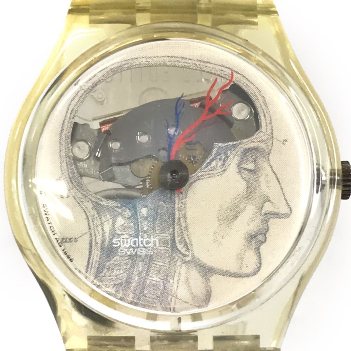 美品 Swatch スウォッチ Ticking Brain 腕時計 GK247 クオーツ