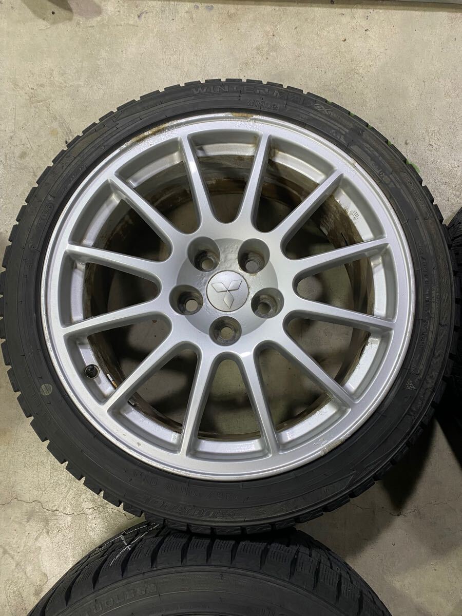 9分山弱 ダンロップ 245/40R18 WM02 スタッドレス 4本 ランエボ 純正 18インチ 8.5J +38 114.3 ENKEI製 ランサー CZ4A ホイール (WW6K037TA_7