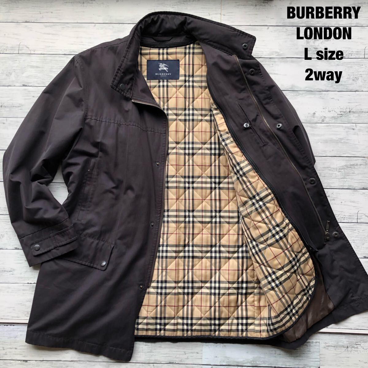2way/ライナー付/Lサイズ◎BURBERRY バーバリーロンドン コート