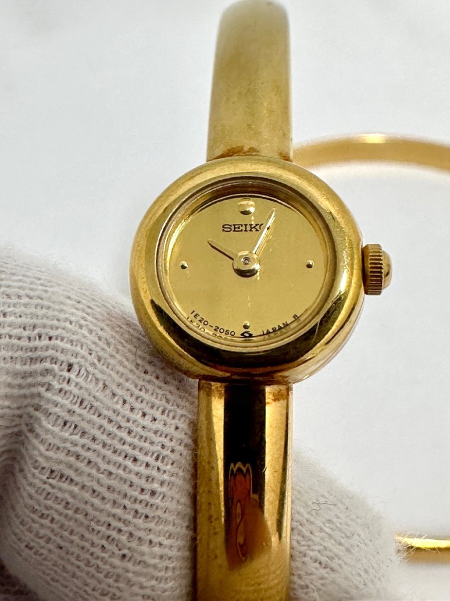 1円スタート！】SEIKO☆1E20-2050☆バングルウォッチ☆2連バングル☆2