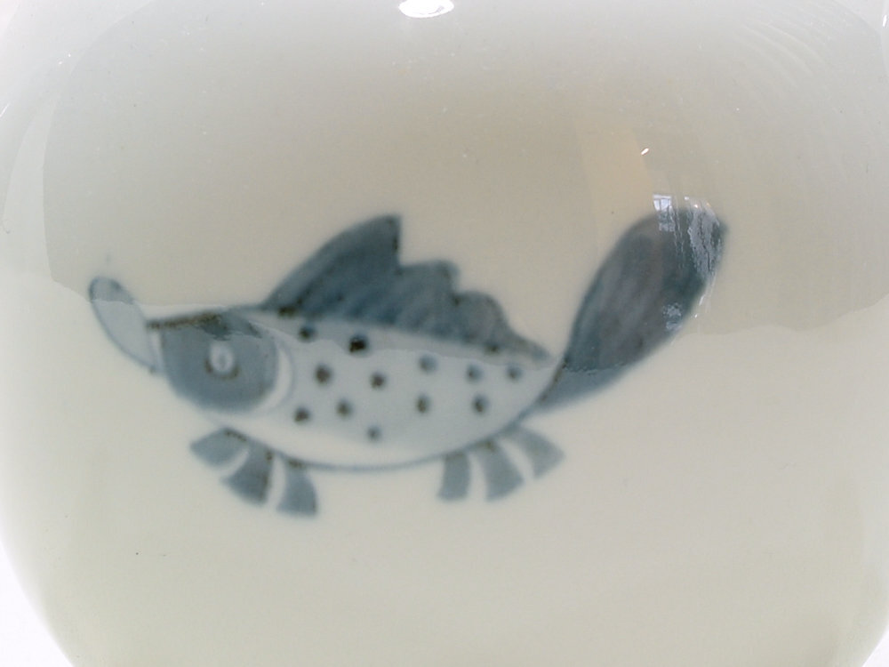 青花磁 青花缶六角茶缶 景徳鎮 陶磁器 装飾品 現代工芸品