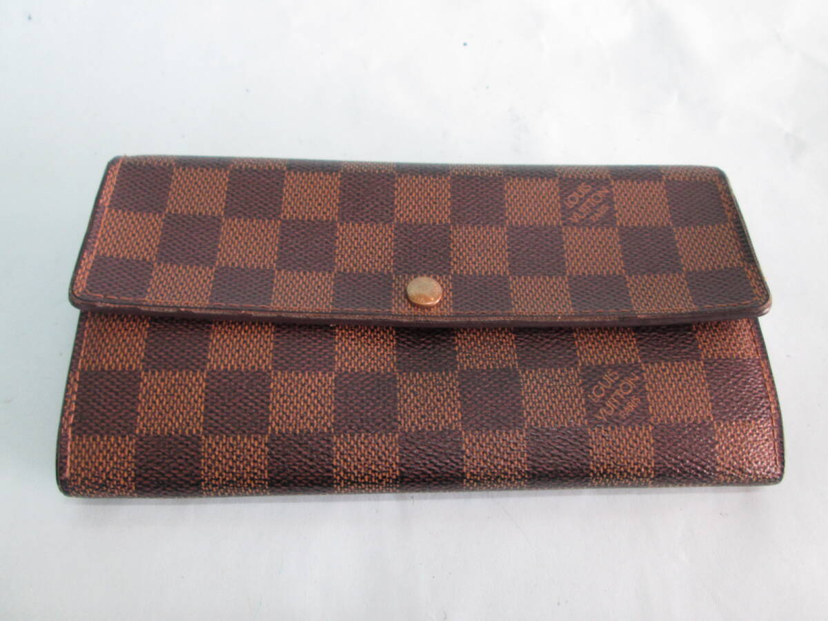☆中古☆LOUIS VUITTON ルイヴィトン ダミエ 2つ折長財布 