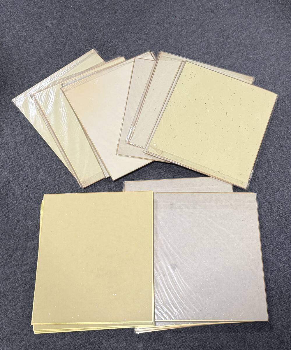 書き初め洒金紙　色紙　色付き　金辺　本画仙　大色紙　サイズ約27.3x24.3cm　盛り合わせ　合計31枚　美術 骨董 古美術 画紙　B⑤_1