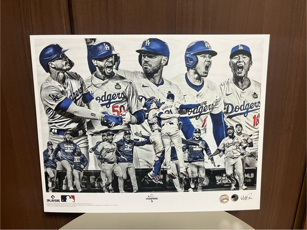 ローレンテイラー　ドジャース大谷翔平選手イラスト 大谷翔平 Lauren Taylor MLB公式ポスター ドジャース ワールドシリーズ